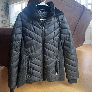 Nautica Women's Black Puffer Coat Large